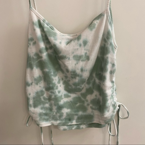 ZUMIEZ Lunachix Side Ruched Green Tie Dye Cami Tank Top - Picture 4 of 6